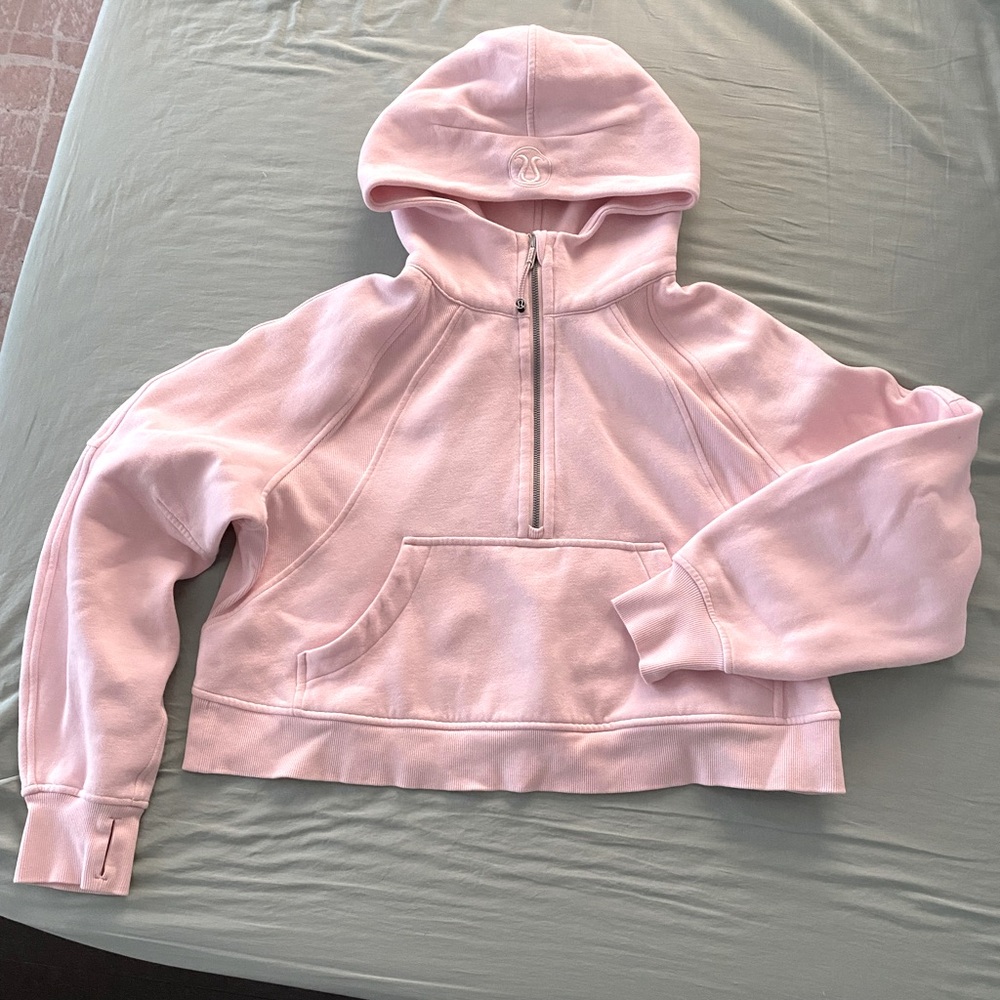 Lululemon half zip scuba in Milkshake Pink